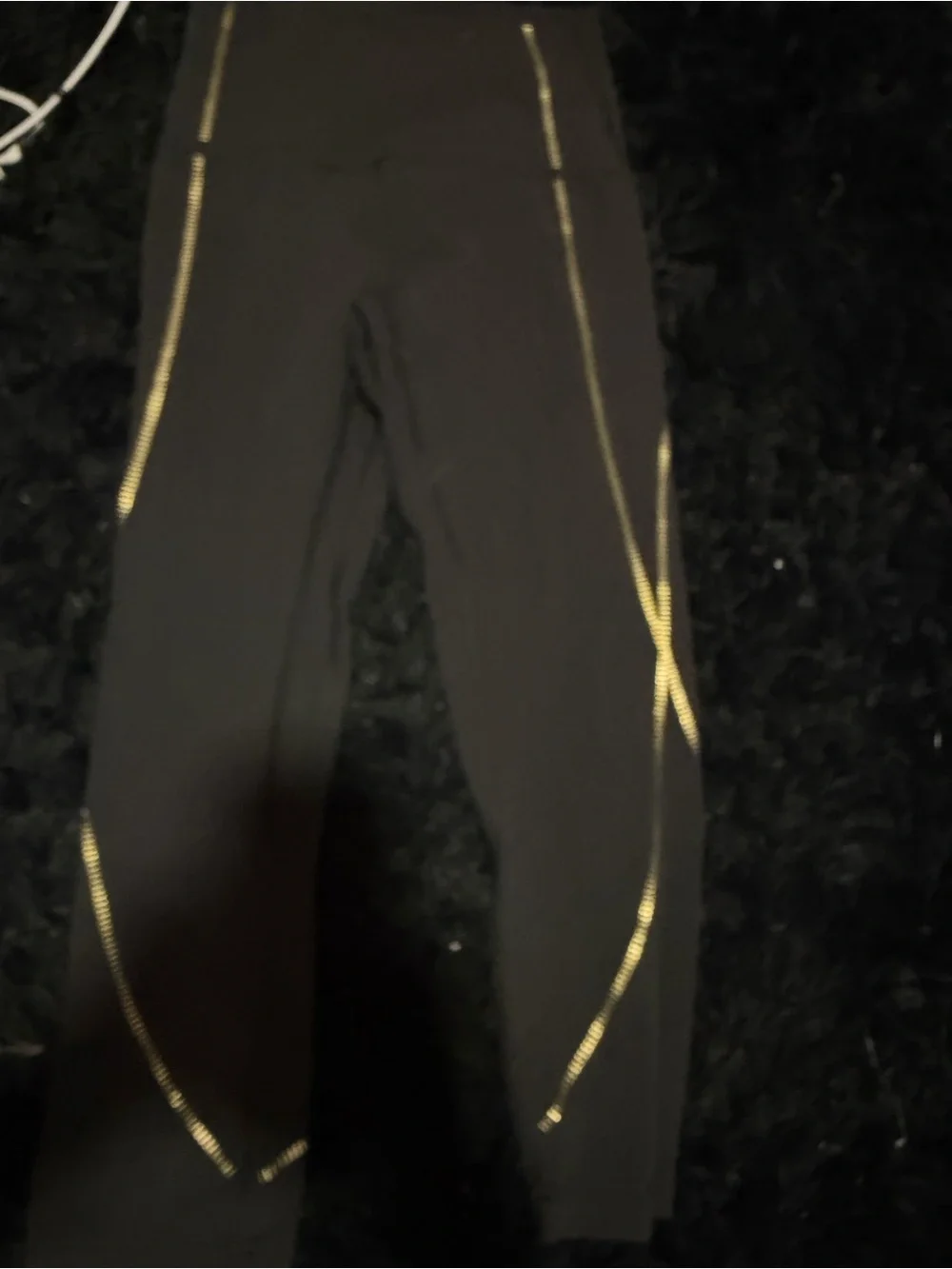 lululemon athletica Black Leggings with Gold Accent Stitching